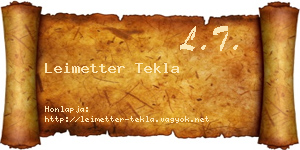 Leimetter Tekla névjegykártya